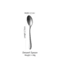 Japanese style vintage silver grey stainless steel dessert spoon, 17.9cm x 3.7cm - 17.9x3.7cm
