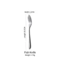 Japanese vintage style stainless steel fish knife with a matte silver-grey finish - 20.3x2.2cm