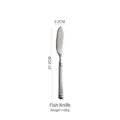 304 stainless steel fish knife with Roman column handle, 21.2cm length - Fish Knife