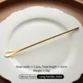 Gold mirror finish 304 stainless steel long handle stirrer spoon for coffee tea - Mirror Long Handle (22cm) Gold