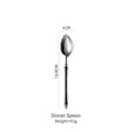Vintage style 304 stainless steel dinner spoon with sleek black handle, 19.8cm long - Dinner Spoon