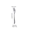 Retro silver-gray matte stainless steel fish fork 20.3cm length for western dining - 20.3x2.6cm