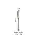 Silver stainless steel butter knife with fluted handle, 18.4cm length - Butter Knife