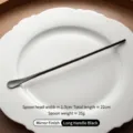 Long handle black stainless steel stirring spoon with mirror finish for coffee - Mirror Long Handle (22cm) Black