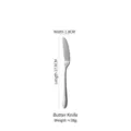Vintage silver gray stainless steel butter knife, length 17.6cm and width 1.8cm - 17.6x1.8cm