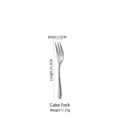 Vintage Japanese style stainless steel cake fork with a silver gray matte finish - 15.2x2.2cm