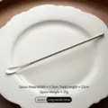 Matte silver 304 stainless steel long handle coffee stirring spoon with slim design - Matte Long Handle (22cm) Silver