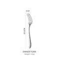 Premium 304 hammered stainless steel dinner fork with ergonomic 20.5cm handle length - Dinner Fork