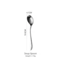 High-quality 304 stainless steel soup spoon with hammered handle texture, 19.5cm - Soup Spoon