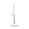 Elegant stainless steel dinner knife with textured handle for western dining - Dinner Knife (Wheat Ear Series)