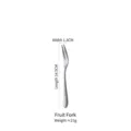 Japanese retro distressed silver grey stainless steel fruit fork measuring 14.5cm in length - 14.5x1.3cm