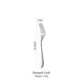 304 stainless steel dessert fork with hammered texture, 19.4cm length and 54g weight. - Dessert Fork