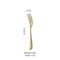 Premium golden 304 stainless steel main dinner fork for elegant tabletop dining decor - Dinner Fork