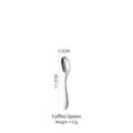 304 stainless steel coffee spoon with hammered handle texture and dimension details - Coffee Spoon