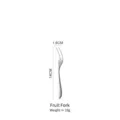 Silver 304 stainless steel dessert fruit fork featuring textured hammered handle design - Fruit Fork