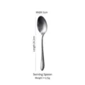Retro distressed silver-grey stainless steel serving spoon for dining, 24.2cm long - 24.2x5cm
