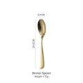 Golden 304 stainless steel dinner spoon with 20.6cm length and mirror finish - Dinner Spoon