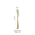 Sleek 304 stainless steel gold dessert fork showing 18.7cm length measurement details - Dessert Fork