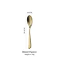 Elegant gold stainless steel dessert spoon with mirror finish and 18.5cm total length - Dessert Spoon