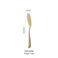 Elegant gold 304 stainless steel fish knife cutlery with detailed dimensions and weight - Fish Knife