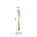 Elegant gold 304 stainless steel fish fork for desserts, 18.6cm length, 50g weight - Trident