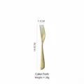 Elegant gold-toned 304 stainless steel cake fork for desserts measuring 14.6cm long - Cake Toppers