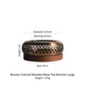 Bronze-colored vintage tea warmer with wooden base for teapot heating and warming - Bronze Large Tea Warmer with Wood Base