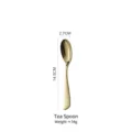 Gold 304 stainless steel tea spoon, 14.5cm length, polished finish dessert cutlery - Tea Spoon