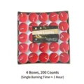 Pack of 200 small red tea light candles for tea warmers with 1-hour burning duration - Tealight Candles / 200 Pieces/Pack / Red