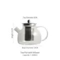 1000ml Heat-resistant Glass Teapot with Removable Stainless Steel Infuser for Tea - Infuser Teapot