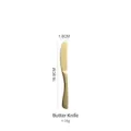 Elegant gold stainless steel butter knife spreader with 16.9cm length and 38g weight - Butter Knife