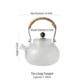Hammered glass teapot with hemp rope handle and decorative lid knob 700ml - Teapot with Handle