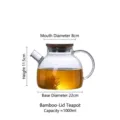 1000ml high borosilicate heat-resistant glass teapot with bamboo lid for blooming fruit tea - Teapot with Bamboo Lid