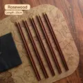 Premium red sandalwood chopsticks 10-pair set featuring elegant gold-tone tips - Red Sandalwood / 10 Pairs Pack