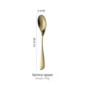 Elegant gold 304 stainless steel service spoon with long handle and mirror finish - Service Spoon