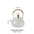 Heat-resistant hammered glass teapot with hemp rope handle for stovetop brewing - Handle Teapot (301g)