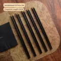 10-pair set of premium black sandalwood chopsticks with elegant gold-tipped ends. - Purple Sandalwood / 10 Pairs Pack