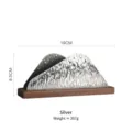 Nordic stainless steel napkin holder with silver ice crack texture and wooden base - Mountain Ice Crack Style / Silver