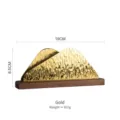 Nordic style golden mountain-shaped napkin holder with wooden base and hammered texture finish - Mountain Ice Crack Style / Gold
