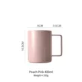 Perzikroze 316 roestvrijstalen geïsoleerde mok 400 ml met afmetingen van het handvat - Mok / Grote Perzikroze (400ml) / Perzikroze