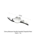 Elegant 10cm cherry blossom stainless steel chopstick rest for dining tables - Cherry Blossom Double Head Chopstick Rest