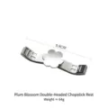 Stainless steel plum blossom chopstick rest holder, double-ended dining accessory 9.8cm - Plum Blossom Double Head Chopstick Rest