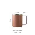 Roze 316 roestvrijstalen 300ml koffiemok met handvat voor kantoor en op de camping - 316 Lichaam 304 Handvat / Klein (300ml) / rozenroze