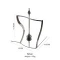 Luxury modern silver stainless steel napkin holder stand with wave base and handle - Silver