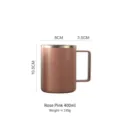 Isolierter Kaffeebecher aus 316 Edelstahl in Rosérosa mit Henkel und 400 ml Kapazität - 316 Körper 304 Griff / Groß (400ml) / Rosenrosa
