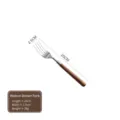 Walnut wood handle stainless steel dinner fork with 20cm length and ergonomic design - Dinner Fork