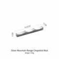 Modern silver mountain-shaped stainless steel chopstick rest for elegant dining tables - Silver