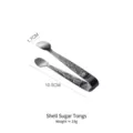 10.5cm 304 stainless steel sugar tongs with embossed rose design and shell tips - Shell Sugar Tongs