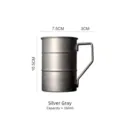 Retro distressed silver-gray 350ml stainless steel camping mug with size markers - 350ml / Silver Gray