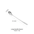 22,4 cm roestvrijstalen roerlepel met lange steel voor koffie, dessert en melkthee - Lepel met lange steel